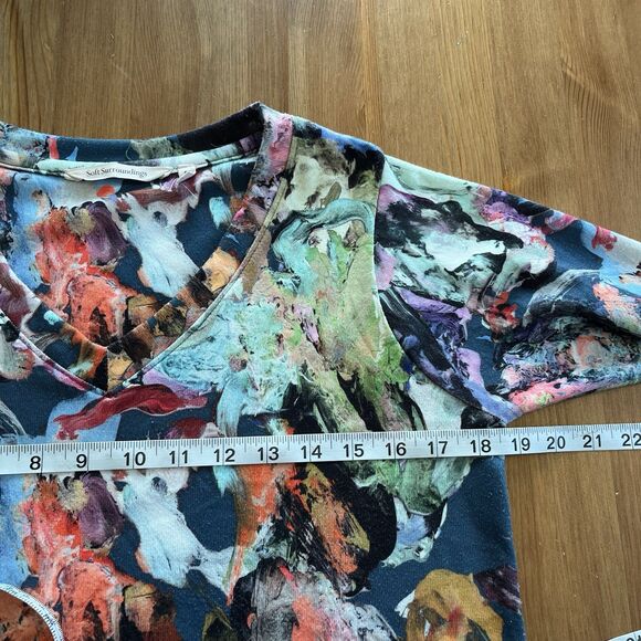 Soft Surroundings Women's Top Size Petite Small Impasto Tunic Top Abstract Artsy - Picture 15 of 16